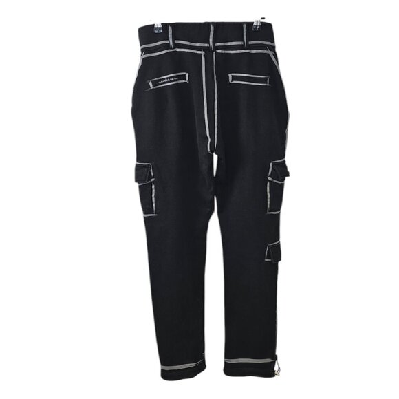 Maniere De Voir Womens Scribble Print Sweatpant Cargo Jogger, Black, UK 12, US 8 - Picture 2 of 12